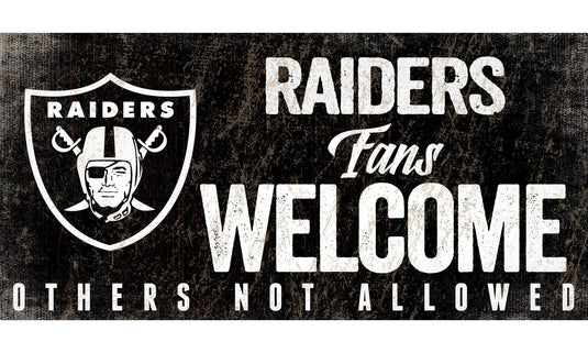 Fan Creations 6x12 Sign Las Vegas Raiders Fans Welcome Sign