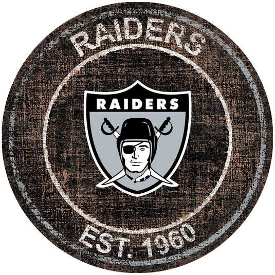 Fan Creations Home Decor Las Vegas Raiders Heritage Logo Round