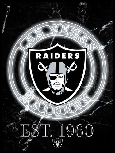 Fan Creations Wall Decor Las Vegas Raiders Neon Circle Logo 12x16