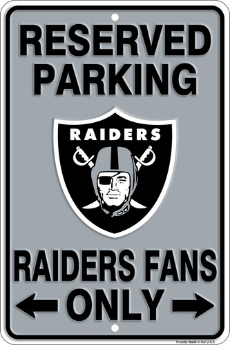 Fan Creations Wall Decor Las Vegas Raiders Reserved Parking Metal 12x18in