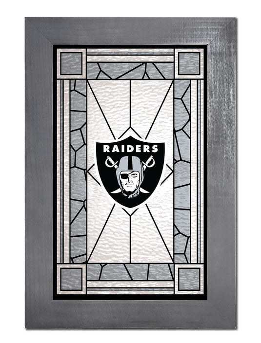 Fan Creations Home Decor Las Vegas Raiders   Stained Glass 11x19