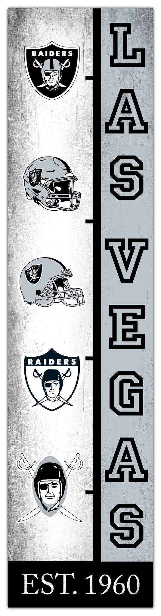 Fan Creations Home Decor Las Vegas Raiders Team Logo Progression 6x24