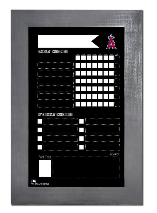 Fan Creations Home Decor Los Angeles Angels   Chore Chart Chalkboard 11x19 With Frame