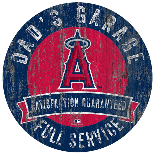 Fan Creations 12" Circle Los Angeles Angels Dad's Garage Sign