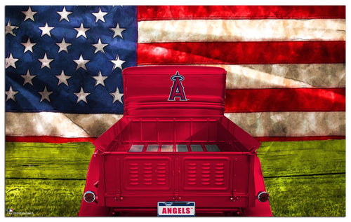 Fan Creations Home Decor Los Angeles Angels  Patriotic Retro Truck 11x19
