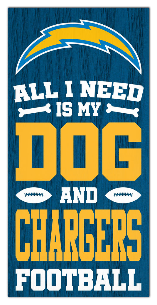 Fan Creations Home Decor Los Angeles Chargers All I Need Is My Dog & Football