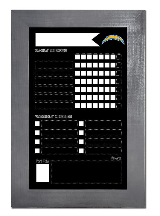 Fan Creations Home Decor Los Angeles Chargers   Chore Chart Chalkboard 11x19 With Frame