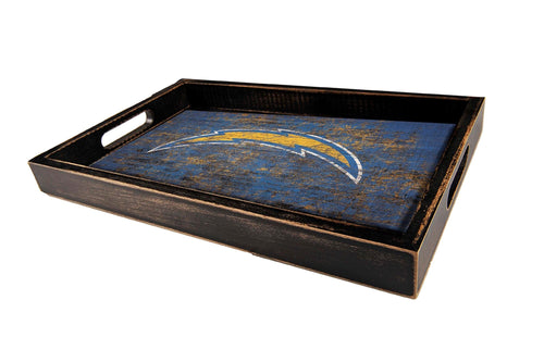 Fan Creations Home Decor Los Angeles Chargers  Distressed Team Tray With Team Colors
