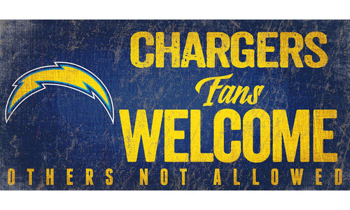 Fan Creations 6x12 Sign Los Angeles Chargers Fans Welcome Sign