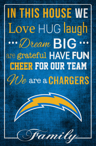 Fan Creations Home Decor Los Angeles Chargers   In This House 17x26