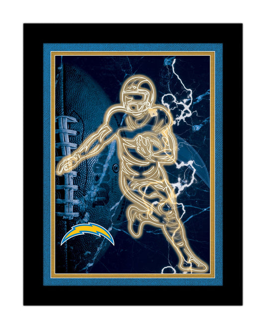 Fan Creations Wall Decor Los Angeles Chargers Neon Player 12x16