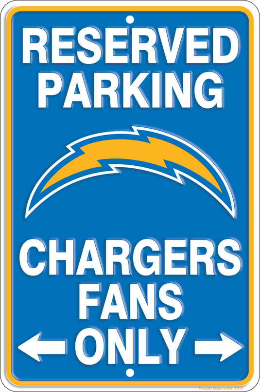 Fan Creations Wall Decor Los Angeles Chargers Reserved Parking Metal 12x18in
