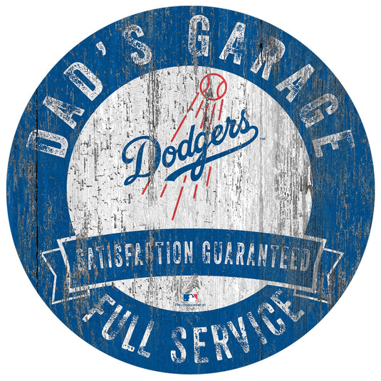 Fan Creations 12" Circle Los Angeles Dodgers Dad's Garage Sign