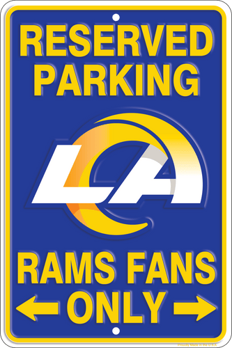 Fan Creations Wall Decor Los Angeles Rams Reserved Parking Metal 12x18in