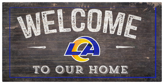 Fan Creations 6x12 Horizontal Los Angeles Rams Welcome Distressed 6 x 12