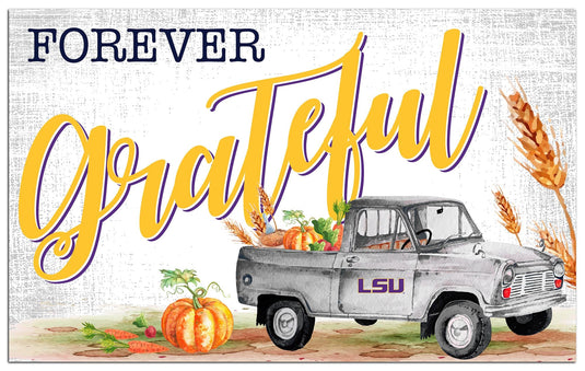 Fan Creations Holiday Home Decor LSU Forever Grateful 11x19