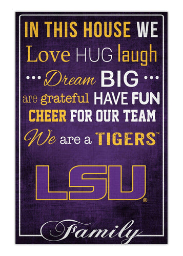 Fan Creations Home Decor LSU   In This House 17x26