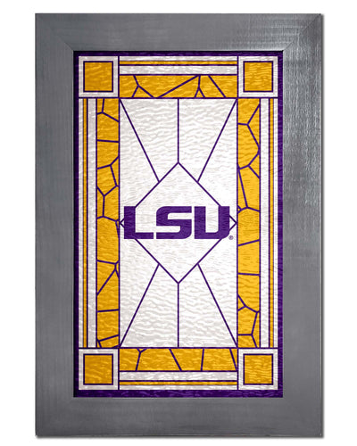 Fan Creations Home Decor LSU   Stained Glass 11x19