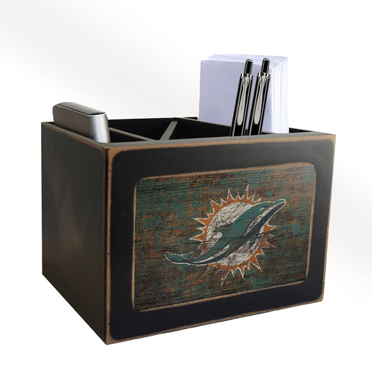Fan Creations Desktop Stand Miami Dolphins Distressed Desktop Organizer With Team Color