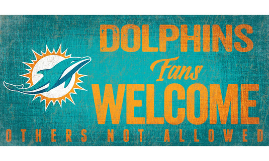 Fan Creations 6x12 Sign Miami Dolphins Fans Welcome Sign