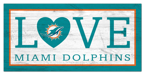 Fan Creations 6x12 Sign Miami Dolphins Love 6x12 Sign