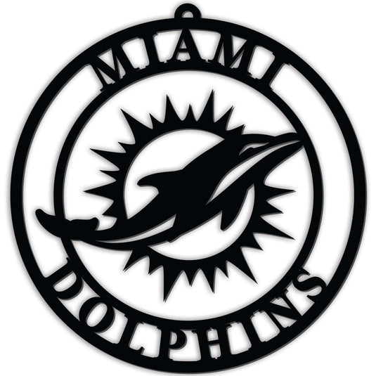 Fan Creations Wall Decor Miami Dolphins Silhouette Logo Cutout Circle