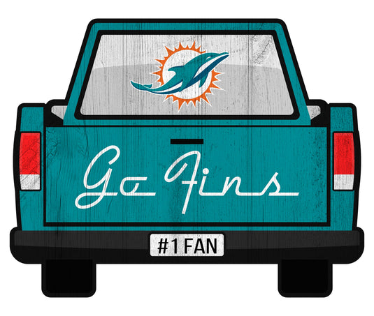 Fan Creations Home Decor Miami Dolphins Slogan Truck Back Vintage 12in