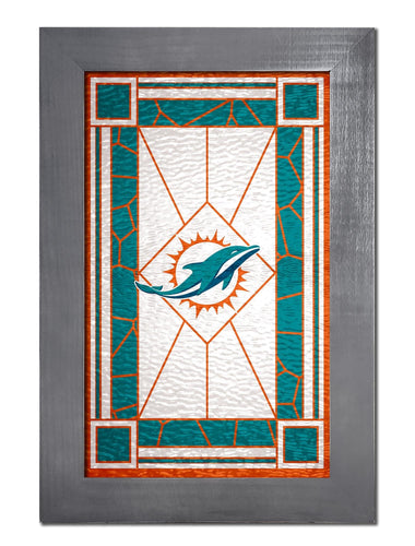 Fan Creations Home Decor Miami Dolphins   Stained Glass 11x19