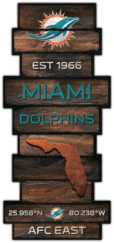 Fan Creations Wall Decor Miami Dolphins Wood Celebration Stack