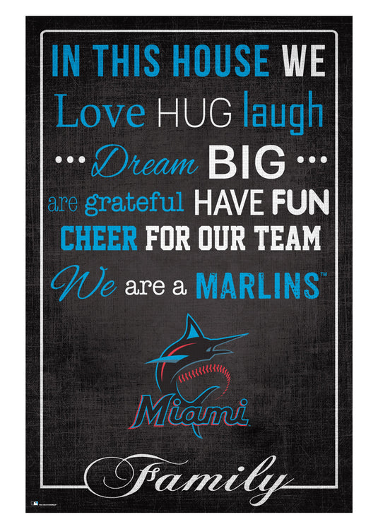 Fan Creations Home Decor Miami Marlins   In This House 17x26