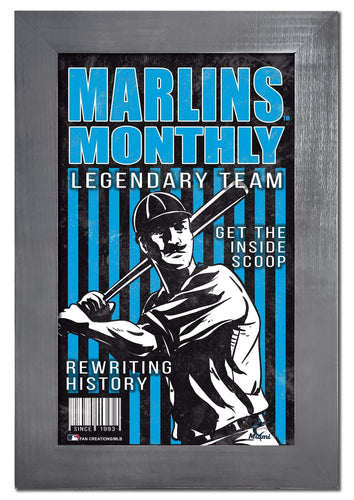 Fan Creations Home Decor Miami Marlins   Team Monthly Frame 11x19