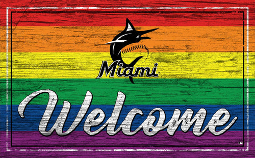 Fan Creations Home Decor Miami Marlins  Welcome Pride 11x19