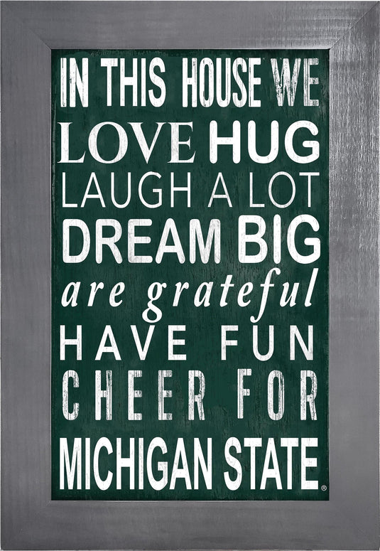 Fan Creations Home Decor Michigan State   Color In This House 11x19 Framed