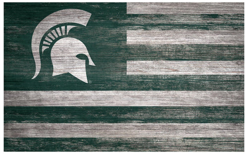 Fan Creations Home Decor Michigan State   Distressed Flag 11x19