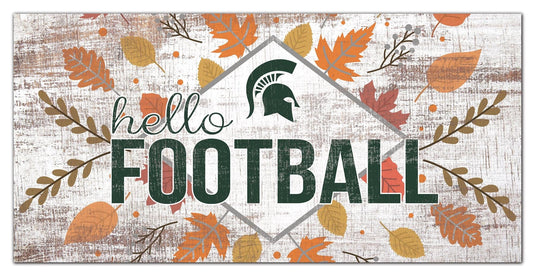 Fan Creations Holiday Home Decor Michigan State Hello Football 6x12