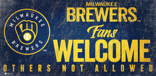 Fan Creations 6x12 Sign Milwaukee Brewers Fans Welcome Sign
