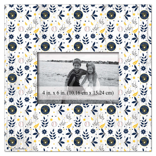 Fan Creations Home Decor Milwaukee Brewers  Floral Pattern 10x10 Frame