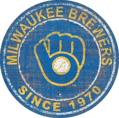 Fan Creations Home Decor Milwaukee Brewers Heritage Logo Round