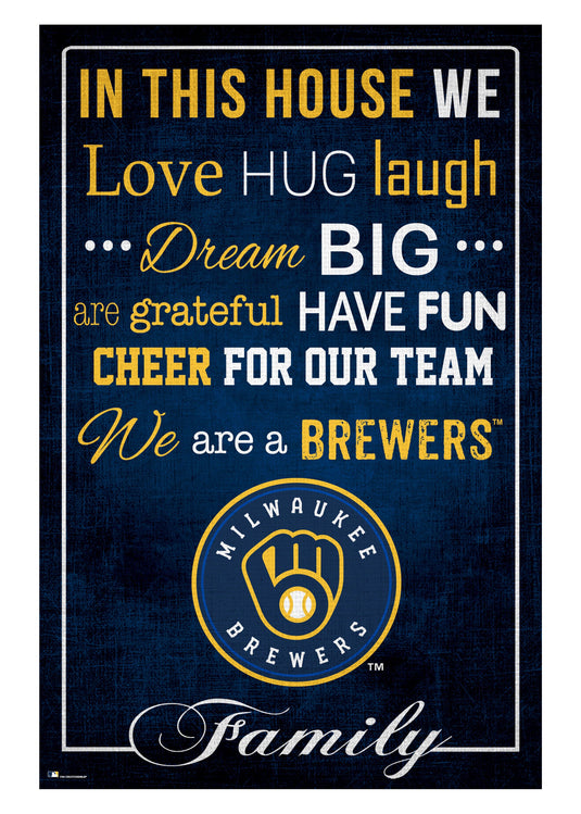 Fan Creations Home Decor Milwaukee Brewers   In This House 17x26