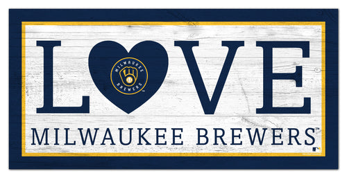 Fan Creations 6x12 Sign Milwaukee Brewers Love 6x12 Sign