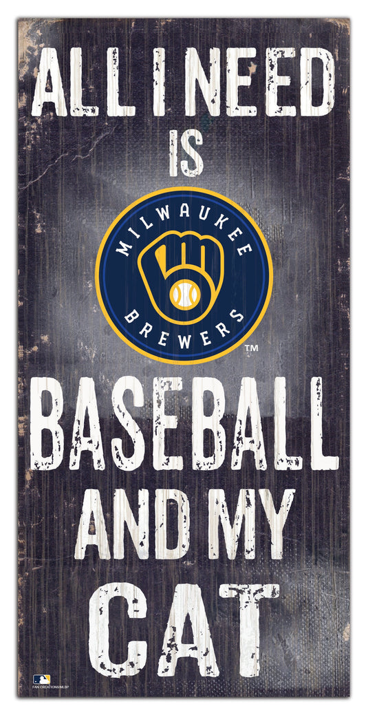 Fan Creations 6x12 Sign Milwaukee Brewers My Cat 6x12 Sign