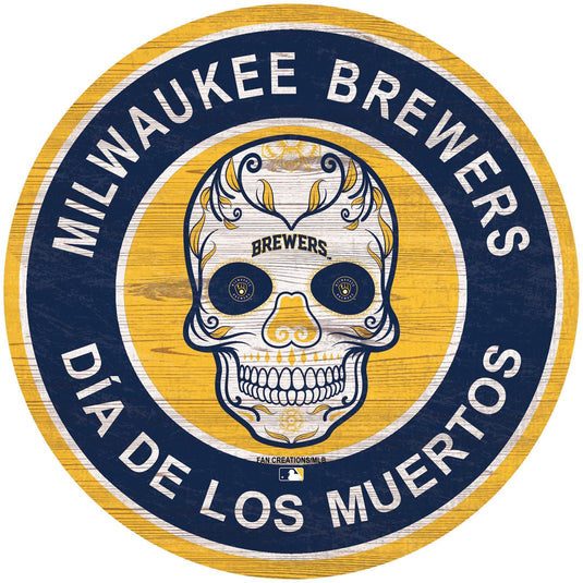 Fan Creations Holiday Home Decor Milwaukee Brewers Sugar Skull Circle