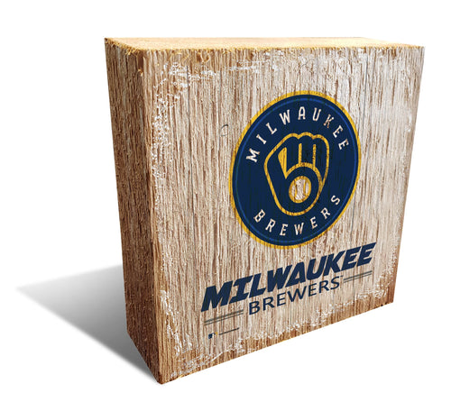 Fan Creations Desktop Stand Milwaukee Brewers Team Logo Block