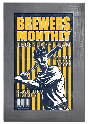 Fan Creations Home Decor Milwaukee Brewers   Team Monthly Frame 11x19