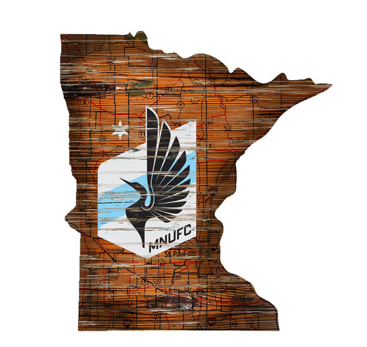 Fan Creations 24" Sign Minnesota United FC Distressed State With Logo Sign