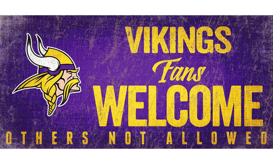 Fan Creations 6x12 Sign Minnesota Vikings Fans Welcome Sign
