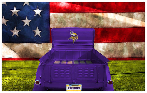 Fan Creations Home Decor Minnesota Vikings  Patriotic Retro Truck 11x19