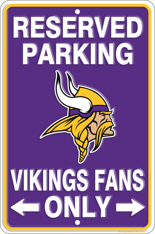 Fan Creations Wall Decor Minnesota Vikings Reserved Parking Metal 12x18in