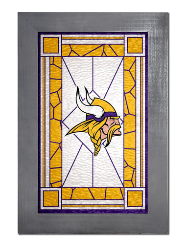 Fan Creations Home Decor Minnesota Vikings   Stained Glass 11x19