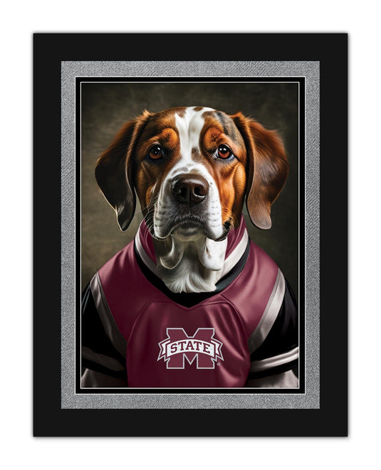 Fan Creations Wall Decor Mississippi State Dog in Team Jersey 12x16